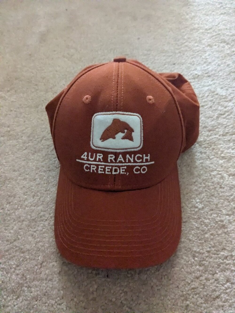 4UR Ranch Creede Co Baseball Snap Back Cap Hat Rust Orange